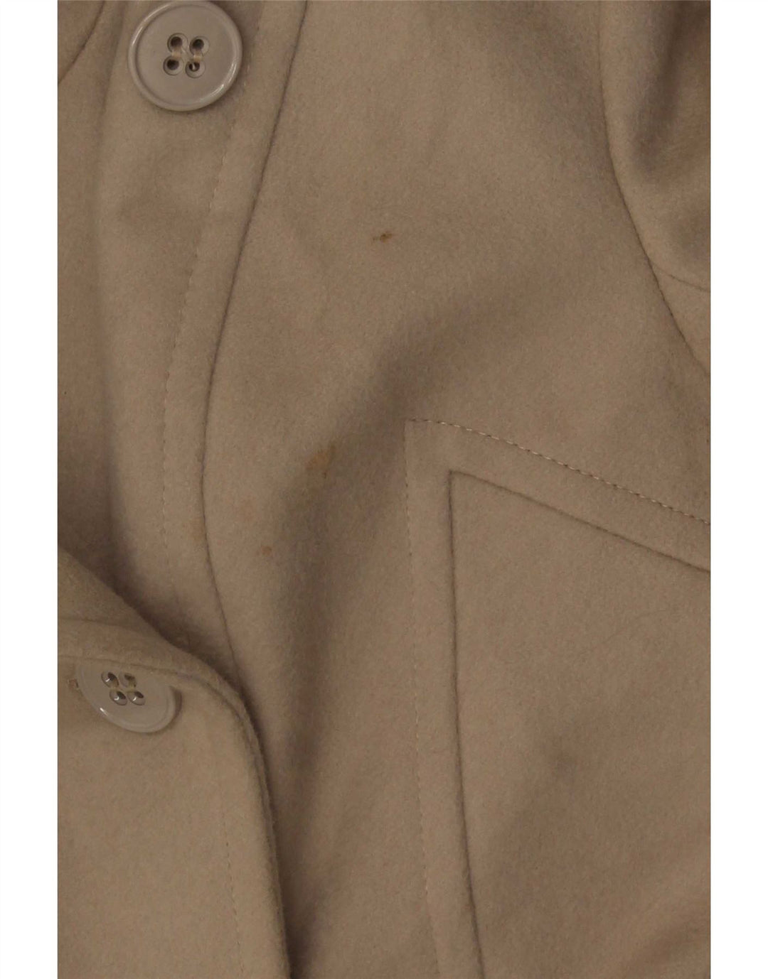 Reiss Womens Double Breasted Coat UK 6 XS Beige Virgin Wool