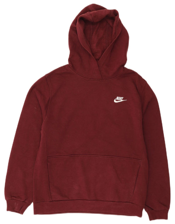 Nike Boys Hoodie Jumper 13-14 Years XL Burgundy Cotton