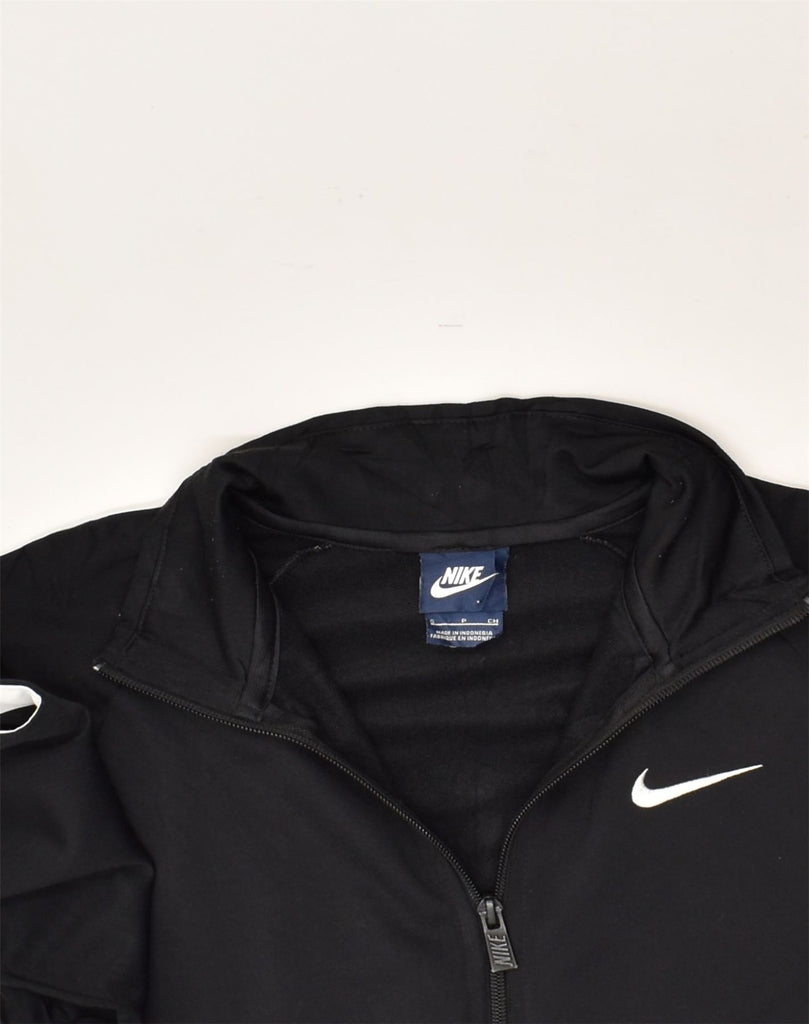 NIKE Mens Tracksuit Top Jacket Small Black Polyester | Vintage Nike | Thrift | Second-Hand Nike | Used Clothing | Messina Hembry 