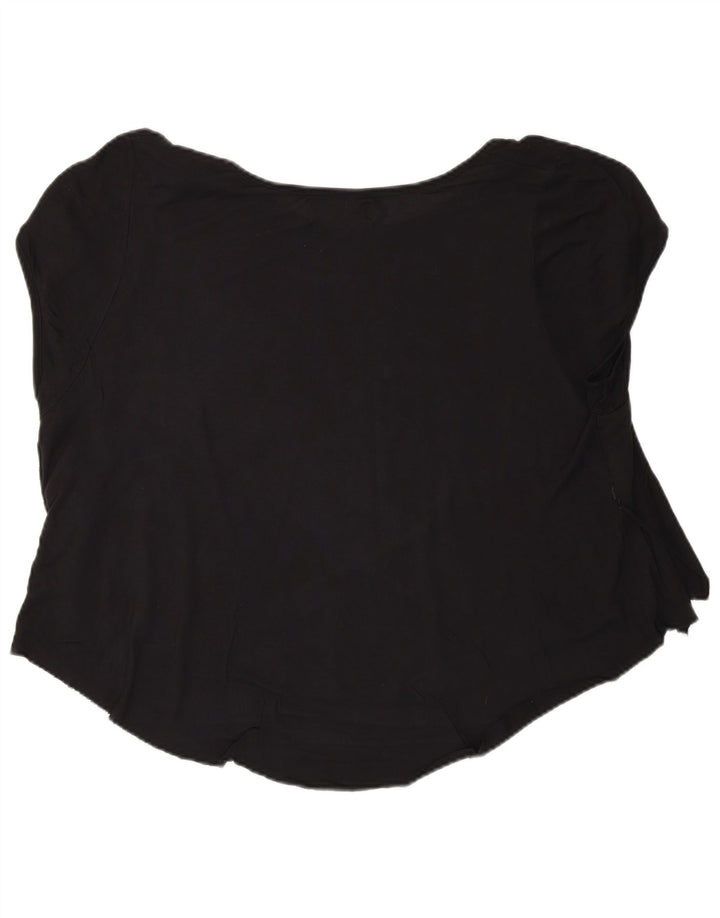 Diesel Womens Graphic T-Shirt Top UK 16 Large Black Viscose