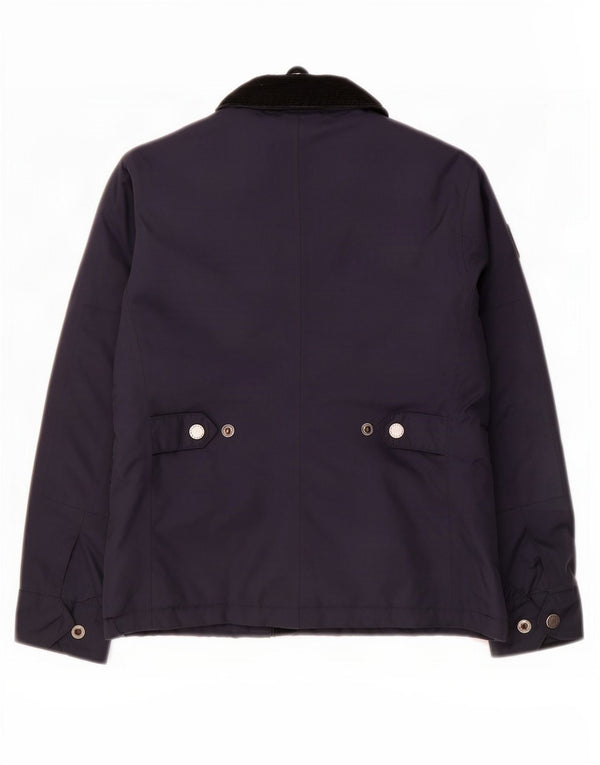 Barbour Boys Racer Jacket 6-7 Years Small Navy Blue Polyester