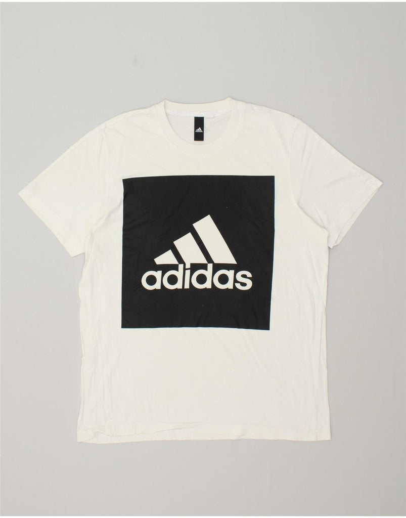 ADIDAS Mens Graphic T-Shirt Top Large White | Vintage Adidas | Thrift | Second-Hand Adidas | Used Clothing | Messina Hembry 