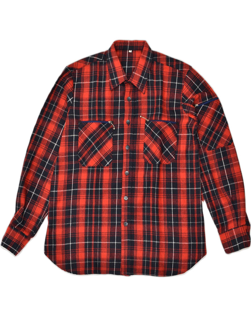 VINTAGE Mens Flannel Shirt Size 42 Large Red Check | Vintage Vintage | Thrift | Second-Hand Vintage | Used Clothing | Messina Hembry 