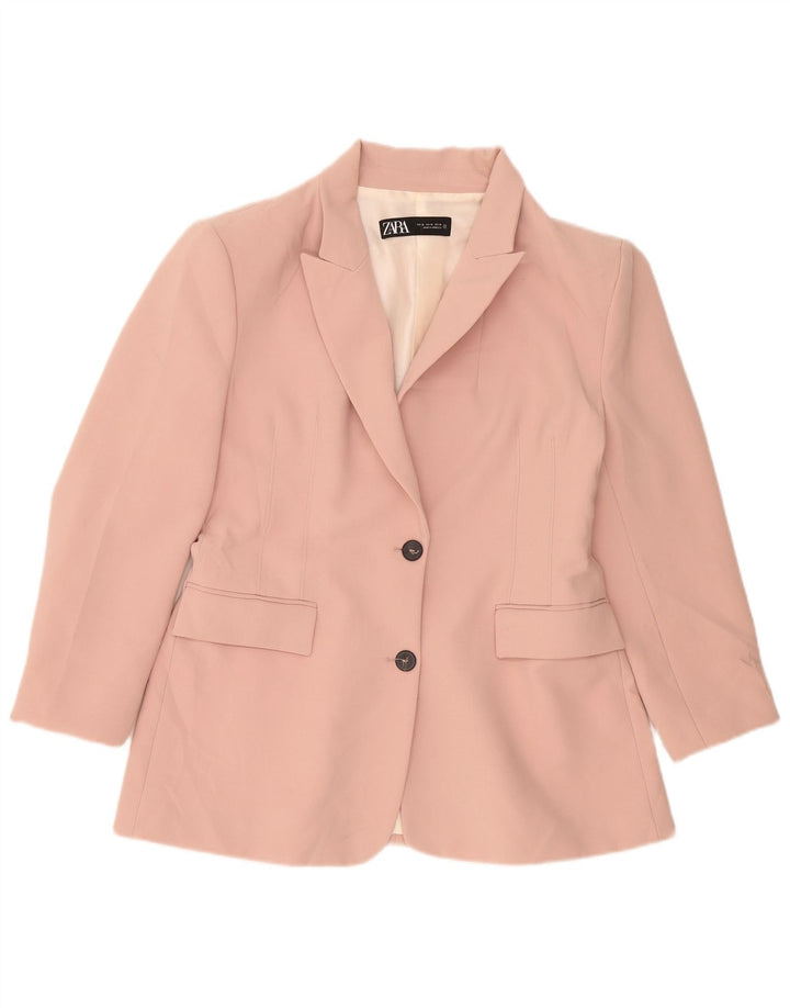 Zara Womens 2 Button Blazer Jacket UK 18 XL Pink