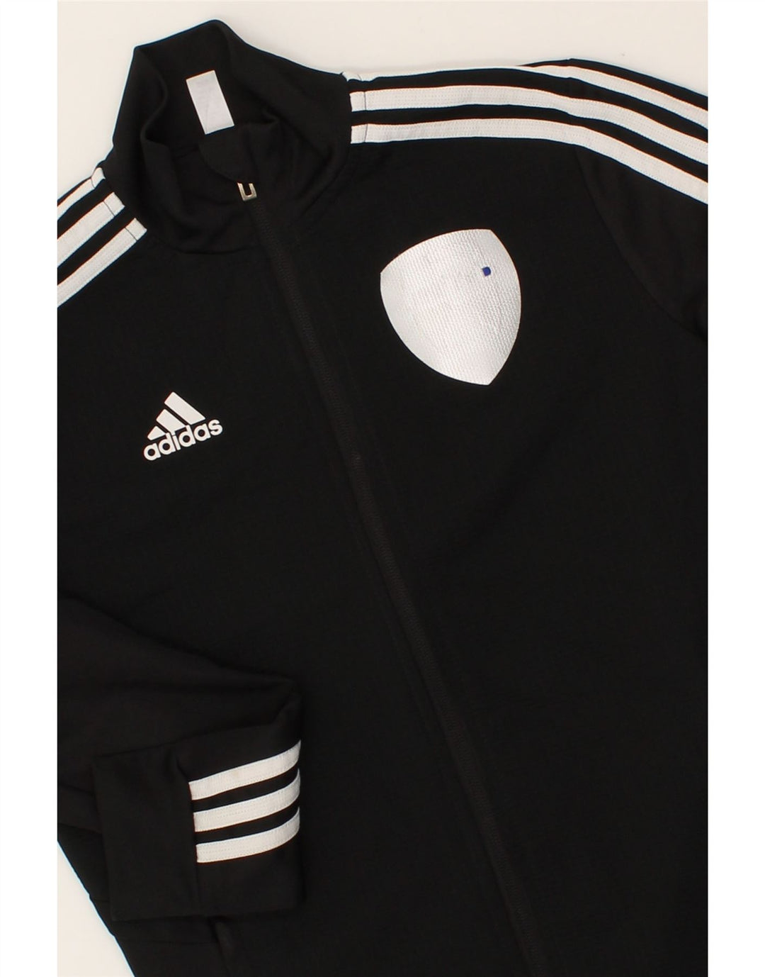 ADIDAS Boys Climalite Graphic Tracksuit Top Jacket 11-12 Years Black Vintage Adidas and Second-Hand Adidas from Messina Hembry 