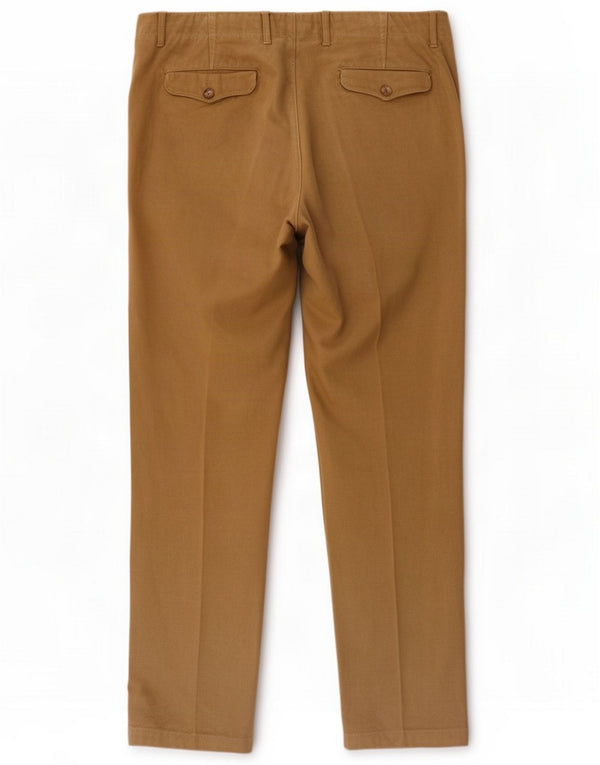 Massimo Dutti Mens Straight Chino Trousers EU 44 Large W34 L31 Beige Cotton
