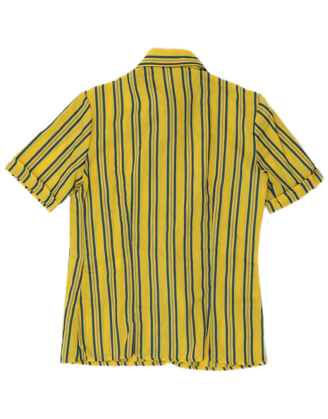 Belmonte Womens Short Sleeve Shirt Blouse IT 44 Medium Yellow Striped