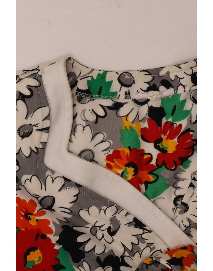 Vintage Womens Sheath Dress UK 14 Large Multicoloured Floral