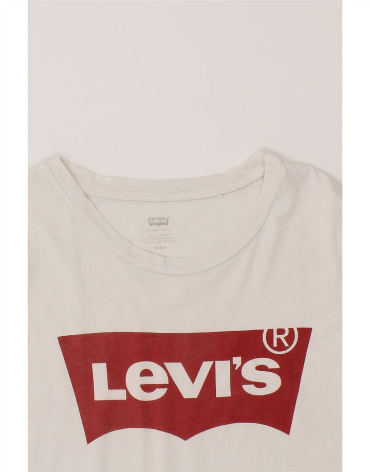 LEVI'S Mens Graphic T-Shirt Top Medium White Cotton Vintage Levi's and Second-Hand Levi's from Messina Hembry 