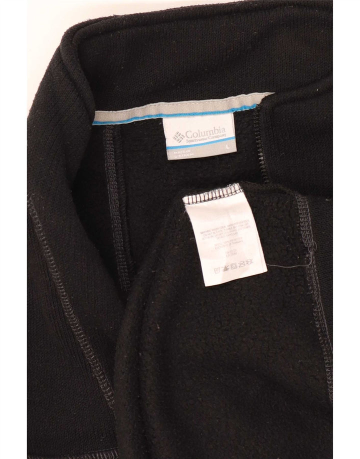 Columbia Mens Zip Neck Jumper Sweater Large Black Polyester