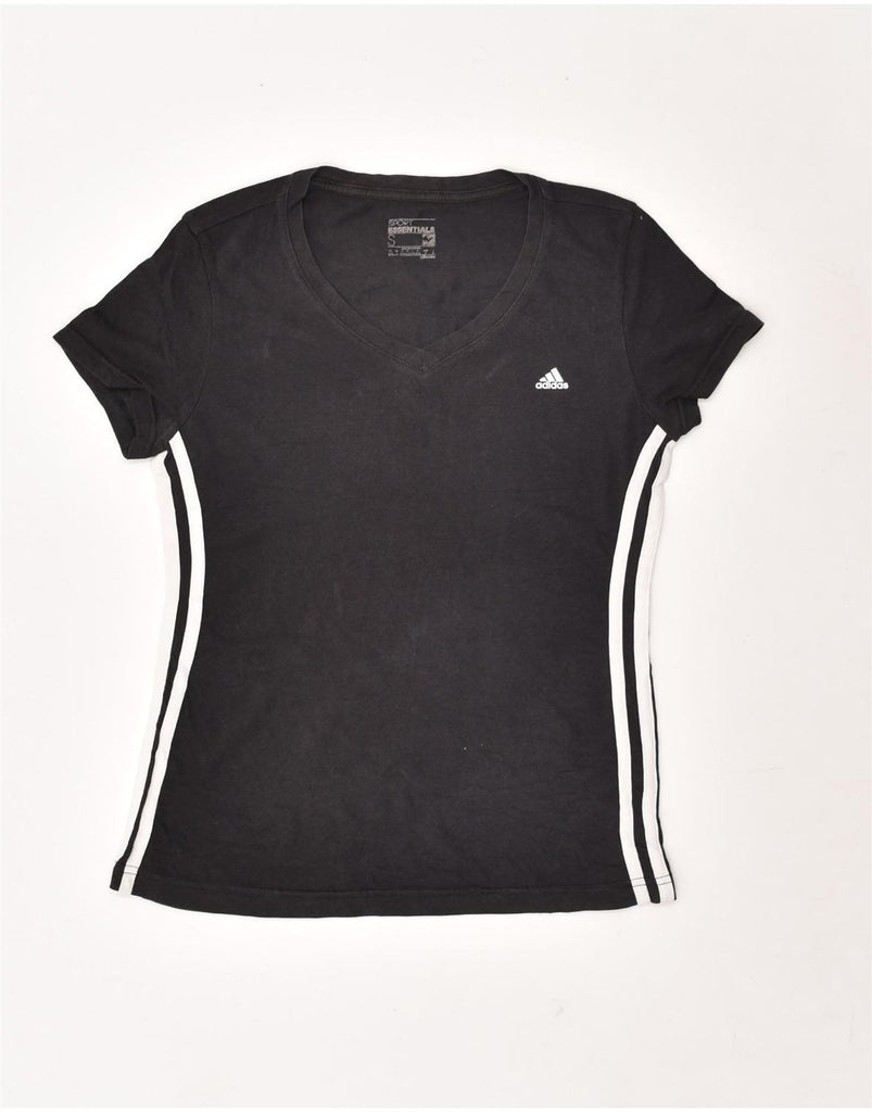 ADIDAS Womens T-Shirt Top UK 8-10 Small Black Cotton | Vintage Adidas | Thrift | Second-Hand Adidas | Used Clothing | Messina Hembry 