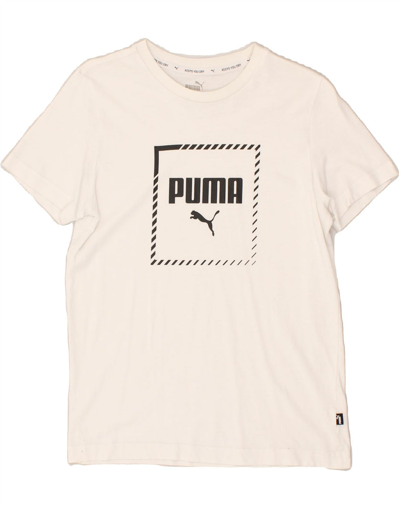 PUMA Boys Graphic T-Shirt Top 13-14 Years White | Vintage Puma | Thrift | Second-Hand Puma | Used Clothing | Messina Hembry 