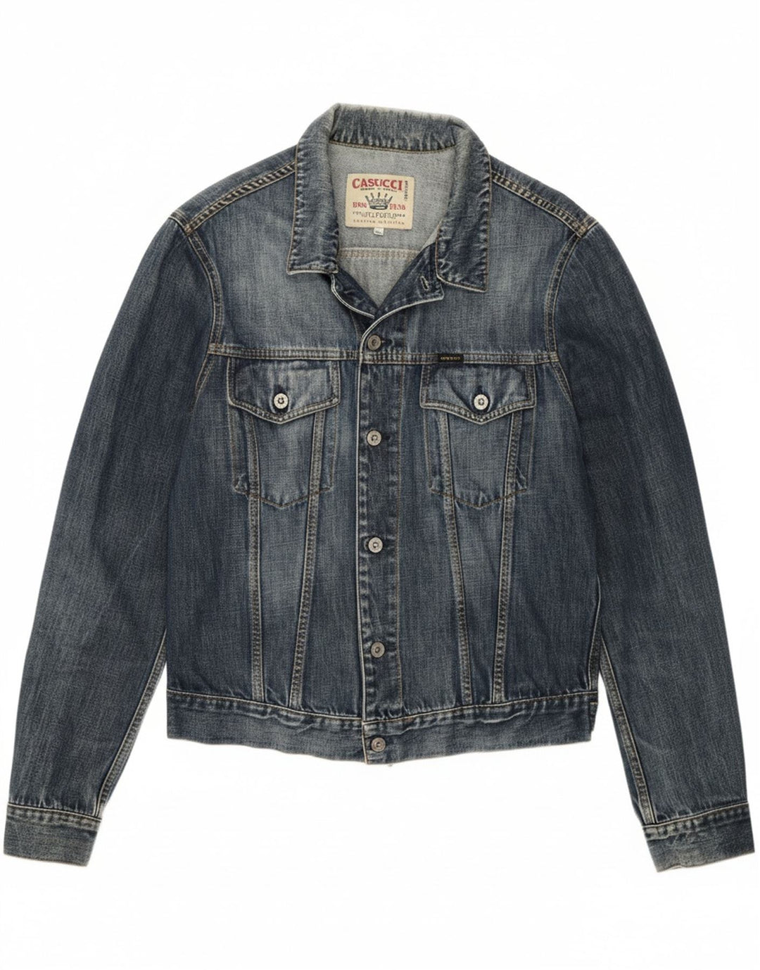 CASUCCI Womens Denim Jacket UK 20 2XL Blue Cotton Vintage Casucci and Second-Hand Casucci from Messina Hembry 
