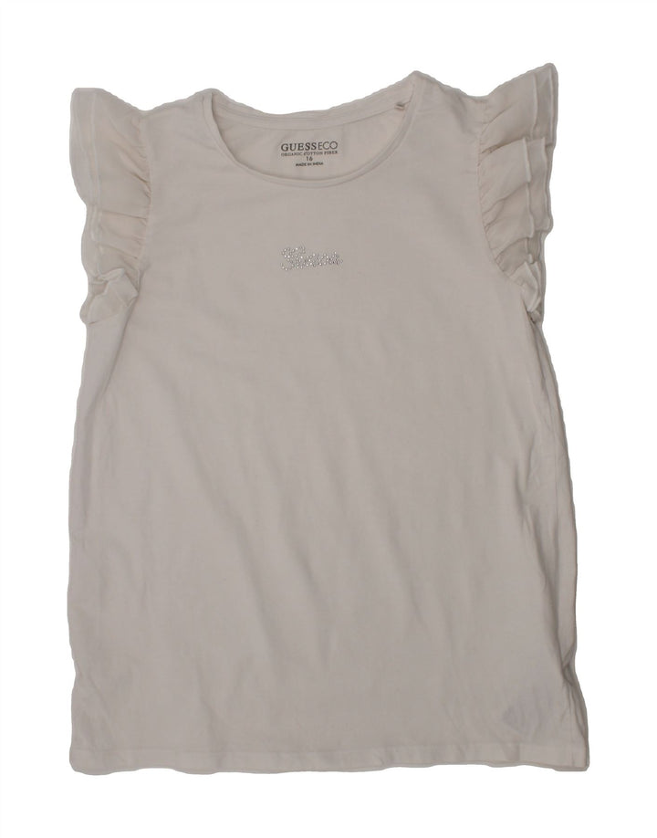 GUESS Girls Graphic Blouse Top 15-16 Years White Cotton Vintage Guess and Second-Hand Guess from Messina Hembry 