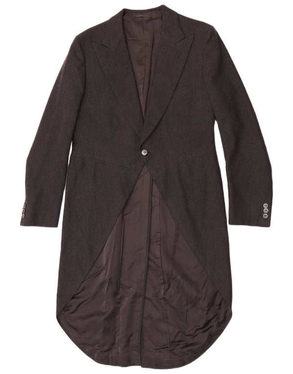 Vintage Mens 1 Button Tailcoat Blazer Jacket UK 36 Small Black