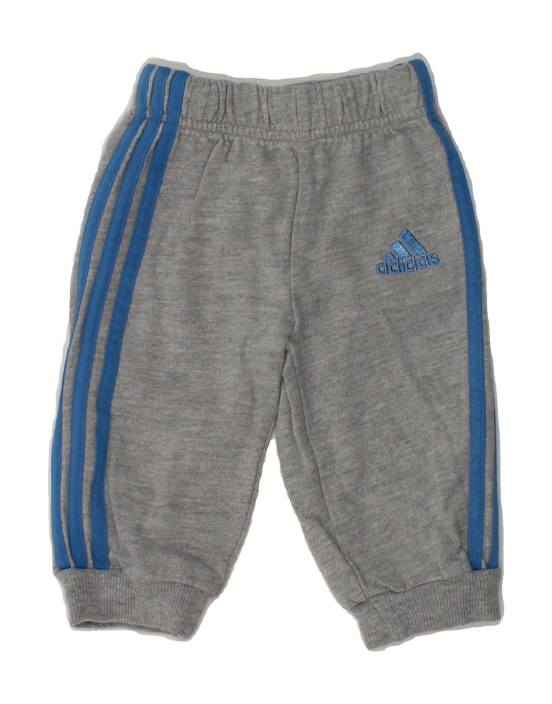 ADIDAS Baby Boys Joggers Tracksuit Trousers 0-3 Months Grey Cotton | Vintage Adidas | Thrift | Second-Hand Adidas | Used Clothing | Messina Hembry 