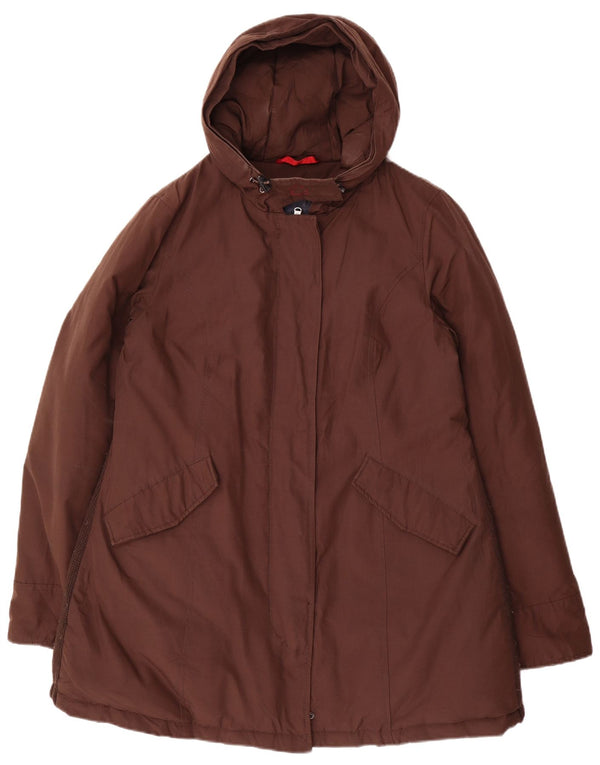 CANADIAN Womens Hooded Padded Coat UK 16 Large Brown Polyester
