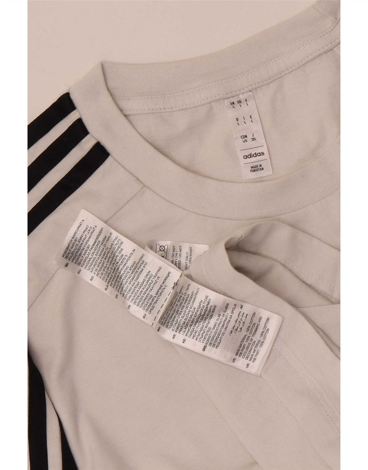 Adidas Mens T-Shirt Top Large White Cotton