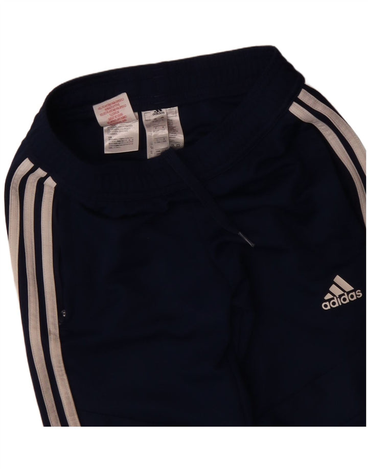 ADIDAS Boys Aeroready Tracksuit Trousers 9-10 Years Navy Blue Polyester