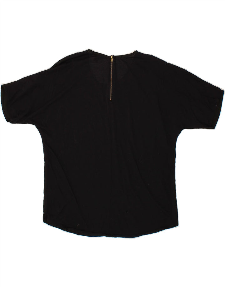 J. CREW Womens Blouse Top UK 14 Medium Black Polyester Comics Vintage J. Crew and Second-Hand J. Crew from Messina Hembry 