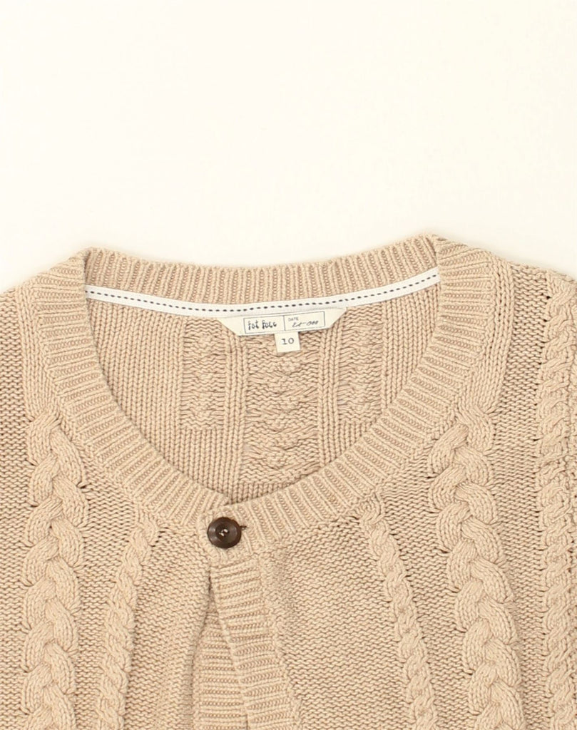 FAT FACE Womens Cardigan Sweater UK 10 Small  Beige Cotton | Vintage Fat Face | Thrift | Second-Hand Fat Face | Used Clothing | Messina Hembry 