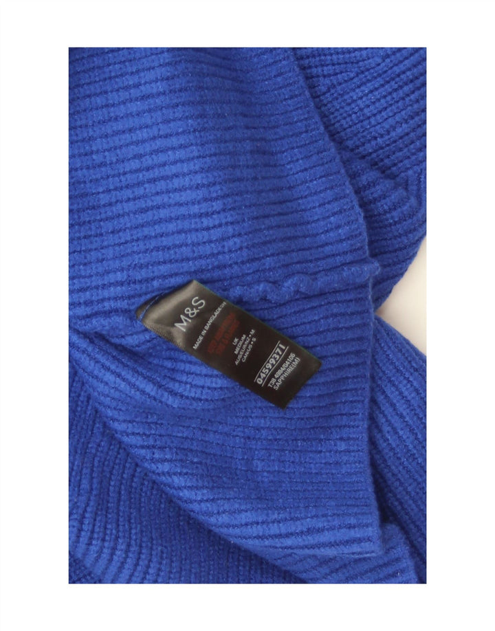 Marks & Spencer Womens Roll Neck Jumper Sweater UK 14 Medium Blue Viscose