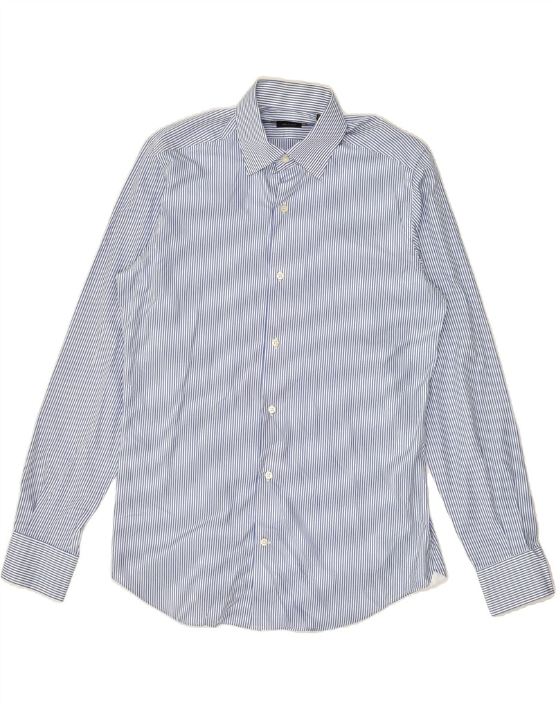 MASSIMO DUTTI Mens Shirt Size 39 Medium Blue Pinstripe Cotton | Vintage Massimo Dutti | Thrift | Second-Hand Massimo Dutti | Used Clothing | Messina Hembry 