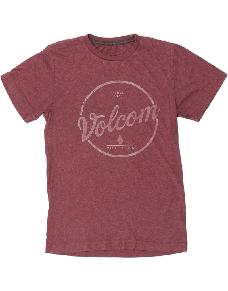 VOLCOM Boys Graphic T-Shirt Top 13-14 Years XL Burgundy Cotton | Vintage Volcom | Thrift | Second-Hand Volcom | Used Clothing | Messina Hembry 