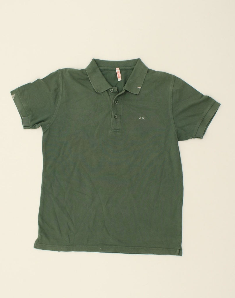 SUN68 Mens Polo Shirt Large Green Cotton | Vintage Sun68 | Thrift | Second-Hand Sun68 | Used Clothing | Messina Hembry 