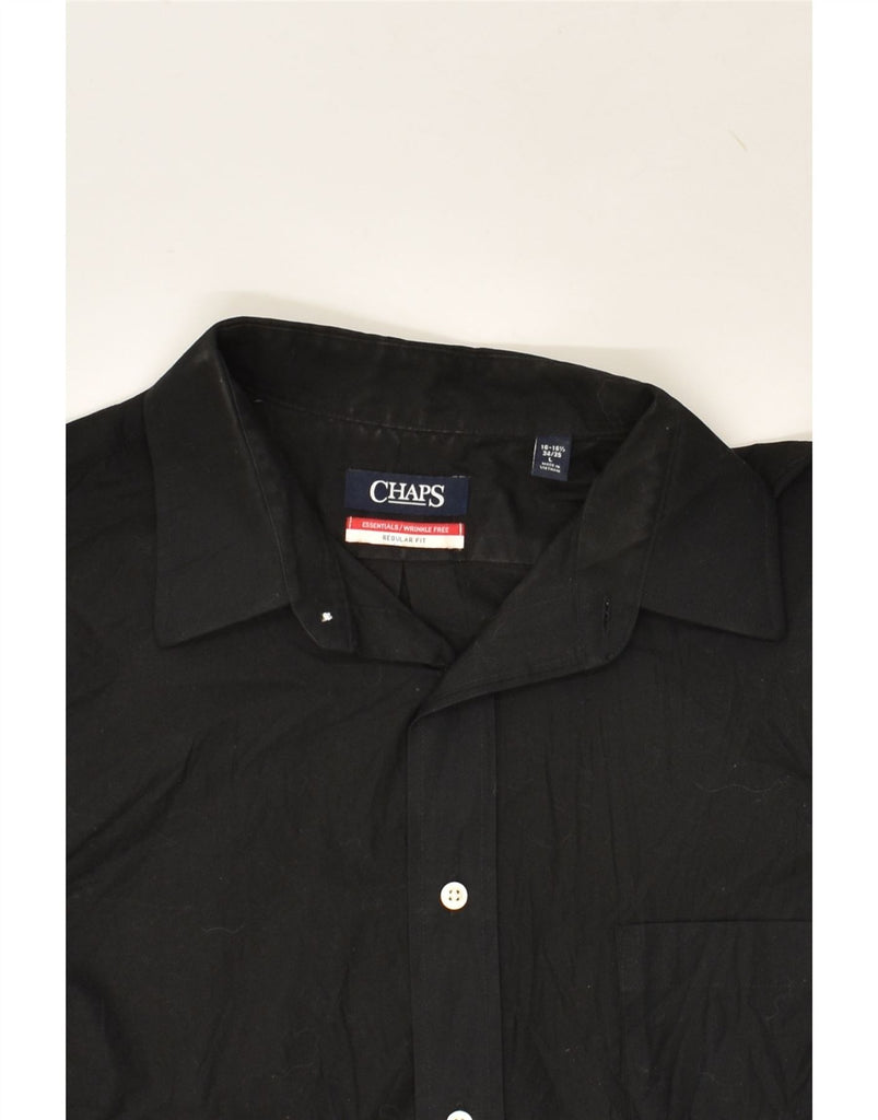 CHAPS Mens Wrinkle Free Regular Fit Shirt Size 16 16 1/2  Large Black | Vintage Chaps | Thrift | Second-Hand Chaps | Used Clothing | Messina Hembry 