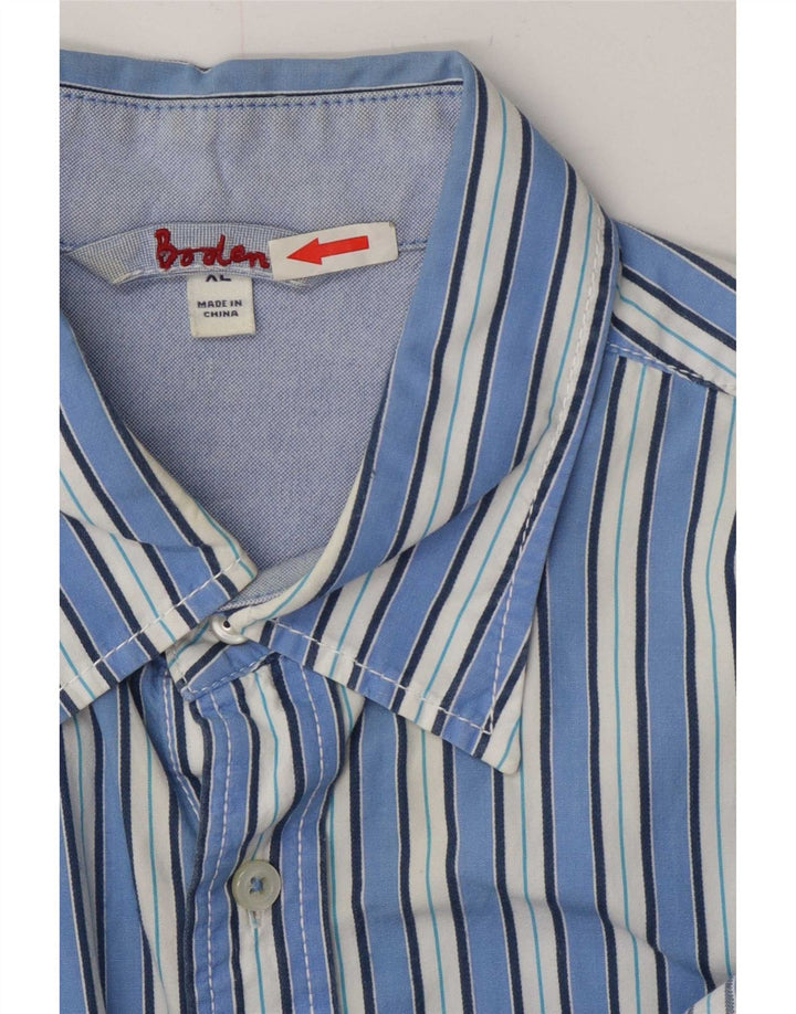 Boden Mens Shirt XL Blue Striped Cotton