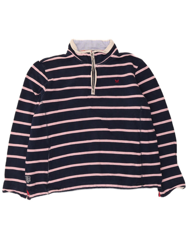 Crew Clothing Womens Oversized Sweatshirt Jumper UK 18 XL Navy Blue Striped