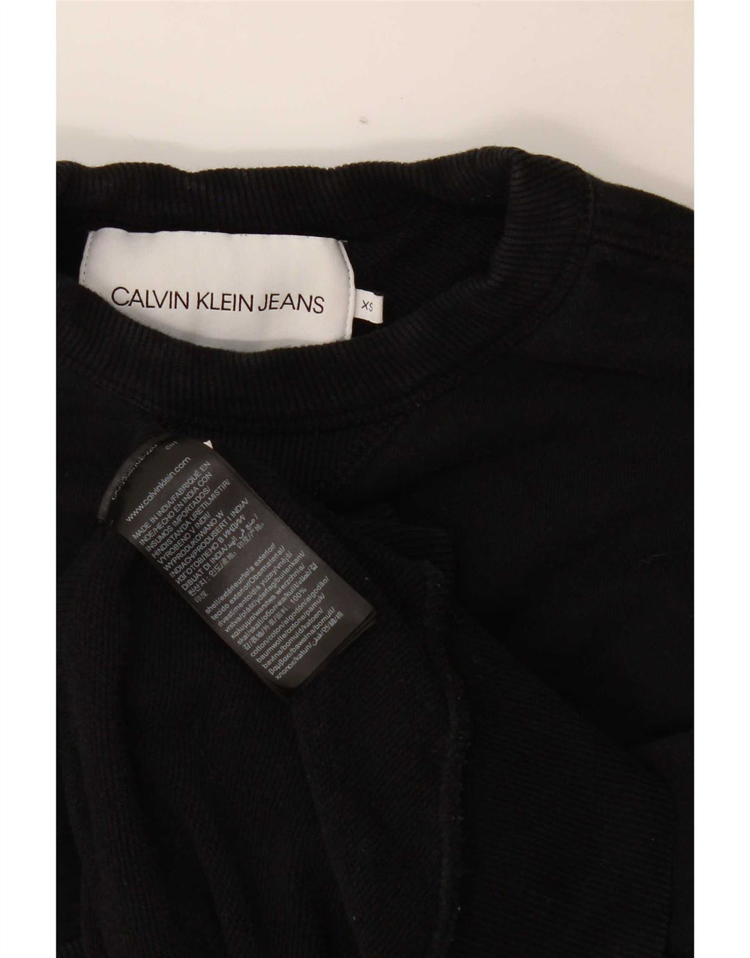 Calvin Klein Mens Sweatshirt Jumper XS Black Cotton