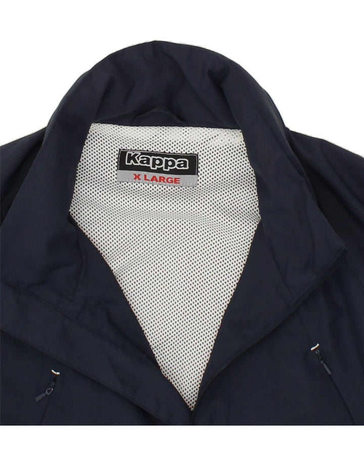 KAPPA Womens Hooded Rain Jacket UK 42 XL Navy Blue Polyester Vintage Kappa and Second-Hand Kappa from Messina Hembry 