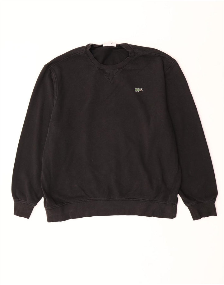 Lacoste Mens Sweatshirt Jumper Size 7 2XL Black Cotton