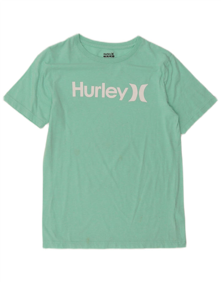HURLEY Boys Graphic T-Shirt Top 13-14 Years XL Green Cotton