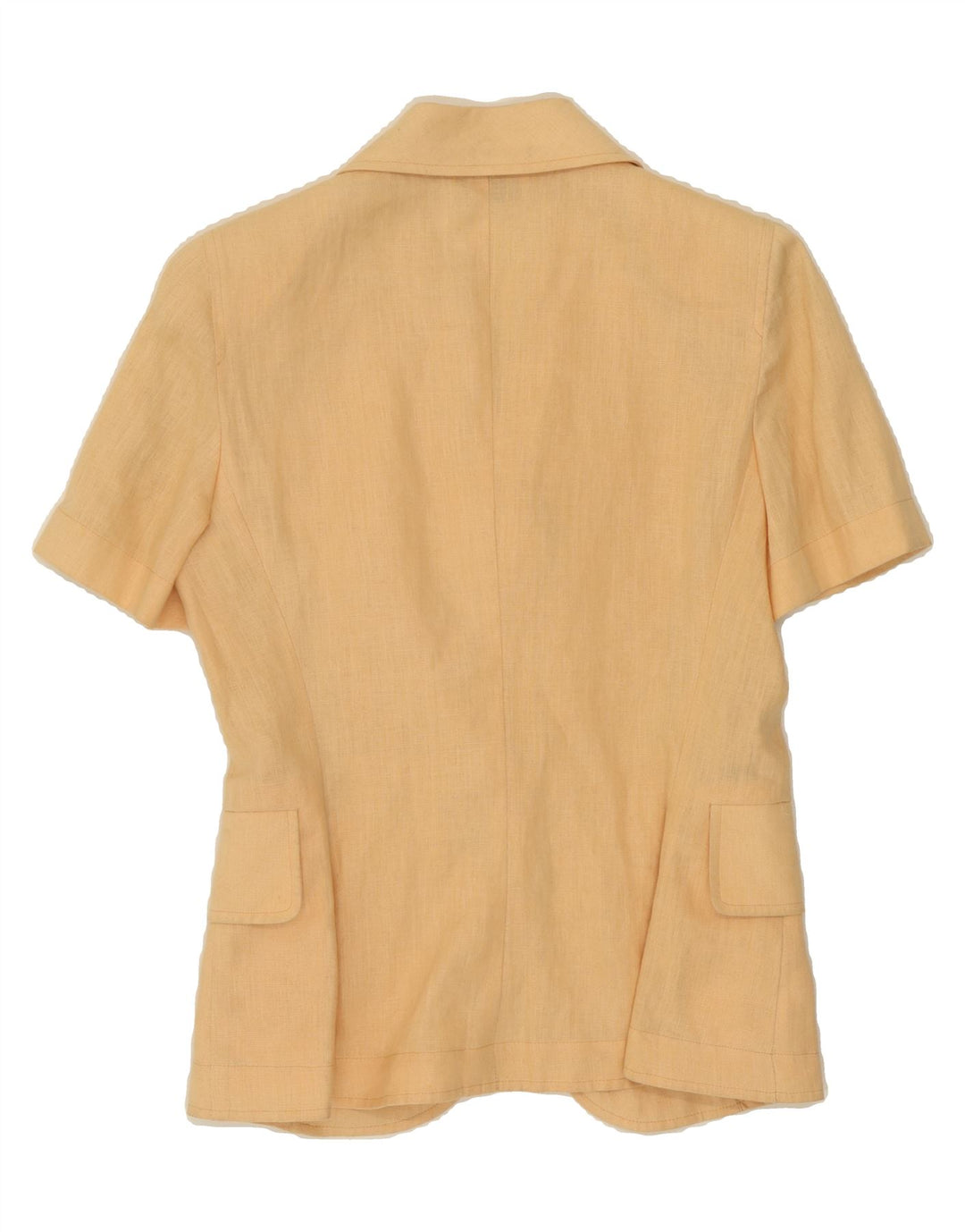 VINTAGE Womens Short Sleeve 3 Button Blazer Jacket IT 42 Medium Beige Vintage Vintage and Second-Hand Vintage from Messina Hembry 