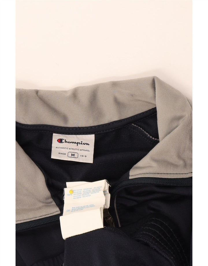 Champion Mens Tracksuit Top Jacket Medium Navy Blue Colourblock Polyester
