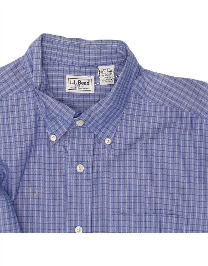 L.L.BEAN Mens Shirt Size 16 1/2 Large Blue Check Cotton | Vintage L.L.Bean | Thrift | Second-Hand L.L.Bean | Used Clothing | Messina Hembry 