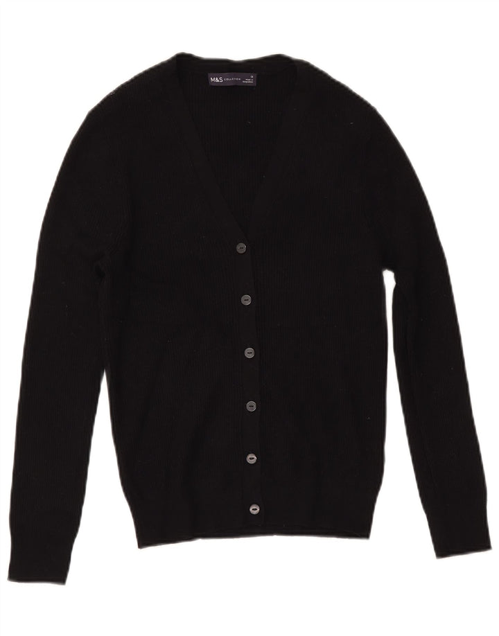 Marks & Spencer Womens Cardigan Sweater UK 12 Medium Black Viscose