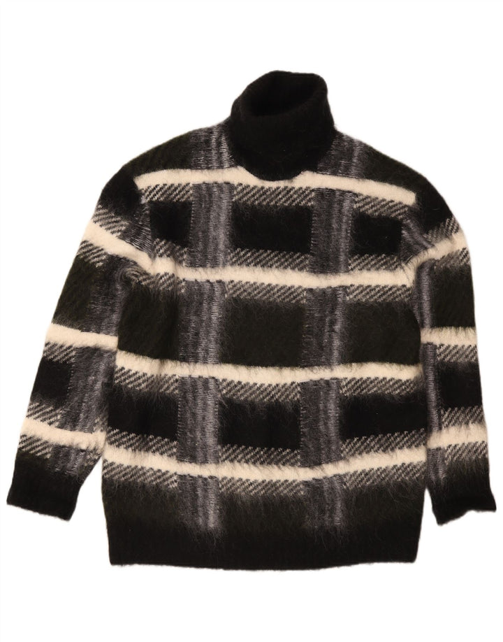 Cos Womens Oversized Roll Neck Jumper Sweater UK 14 Medium Black Plaid