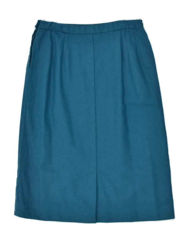 PENDLETON Womens Midi Skirt UK 14 Medium W30  Blue Virgin Wool | Vintage Pendleton | Thrift | Second-Hand Pendleton | Used Clothing | Messina Hembry 