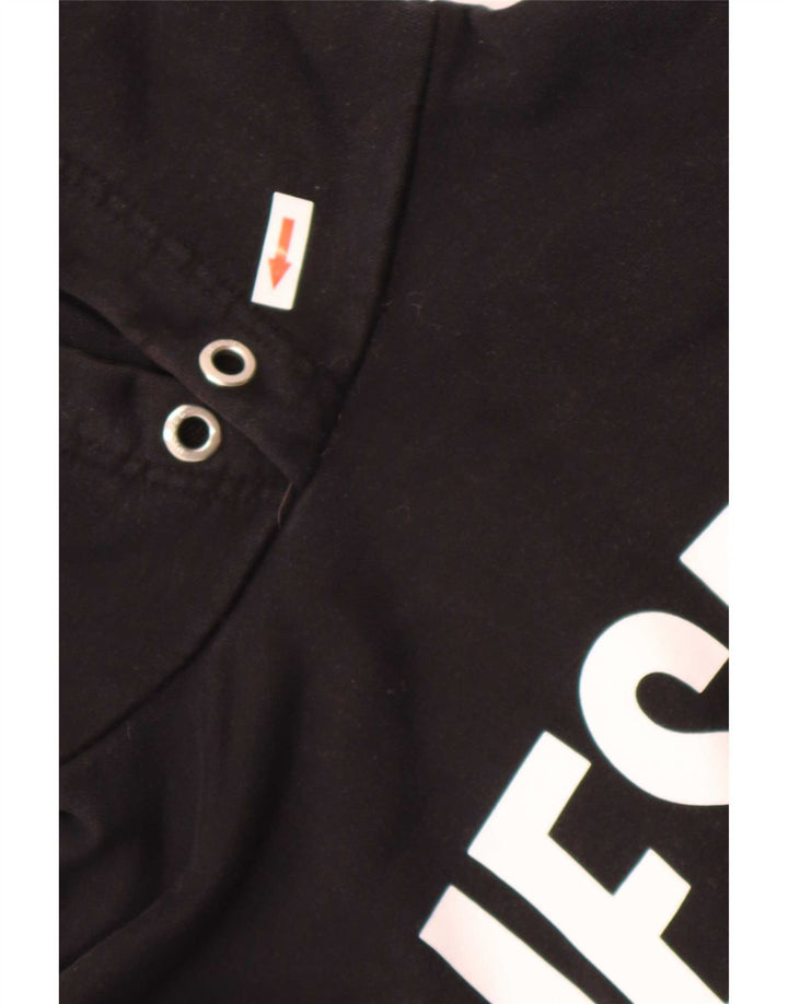 Diesel Mens Graphic Regular Fit Hoodie Jumper Small Black Cotton
