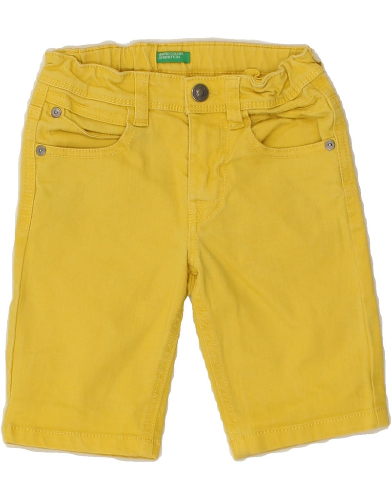 BENETTON Boys Denim Shorts 4-5 Years XS W20 Yellow Cotton | Vintage Benetton | Thrift | Second-Hand Benetton | Used Clothing | Messina Hembry 