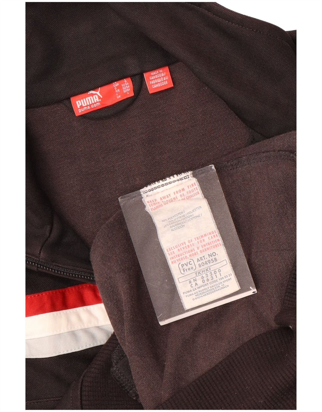 PUMA Mens Tracksuit Top Jacket Large Black Colourblock Polyester