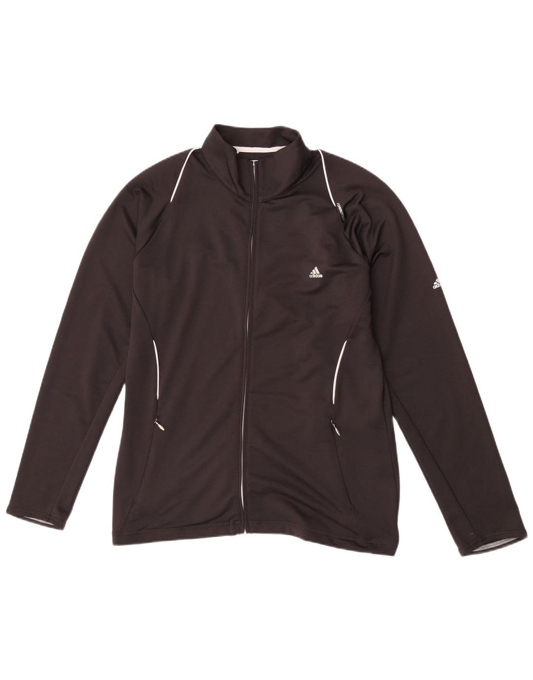 Adidas Womens Climawarm Tracksuit Top Jacket UK 16 Large Black