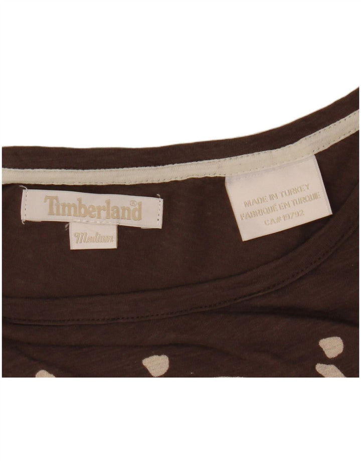Timberland Womens Graphic T-Shirt Top UK 14 Medium Brown
