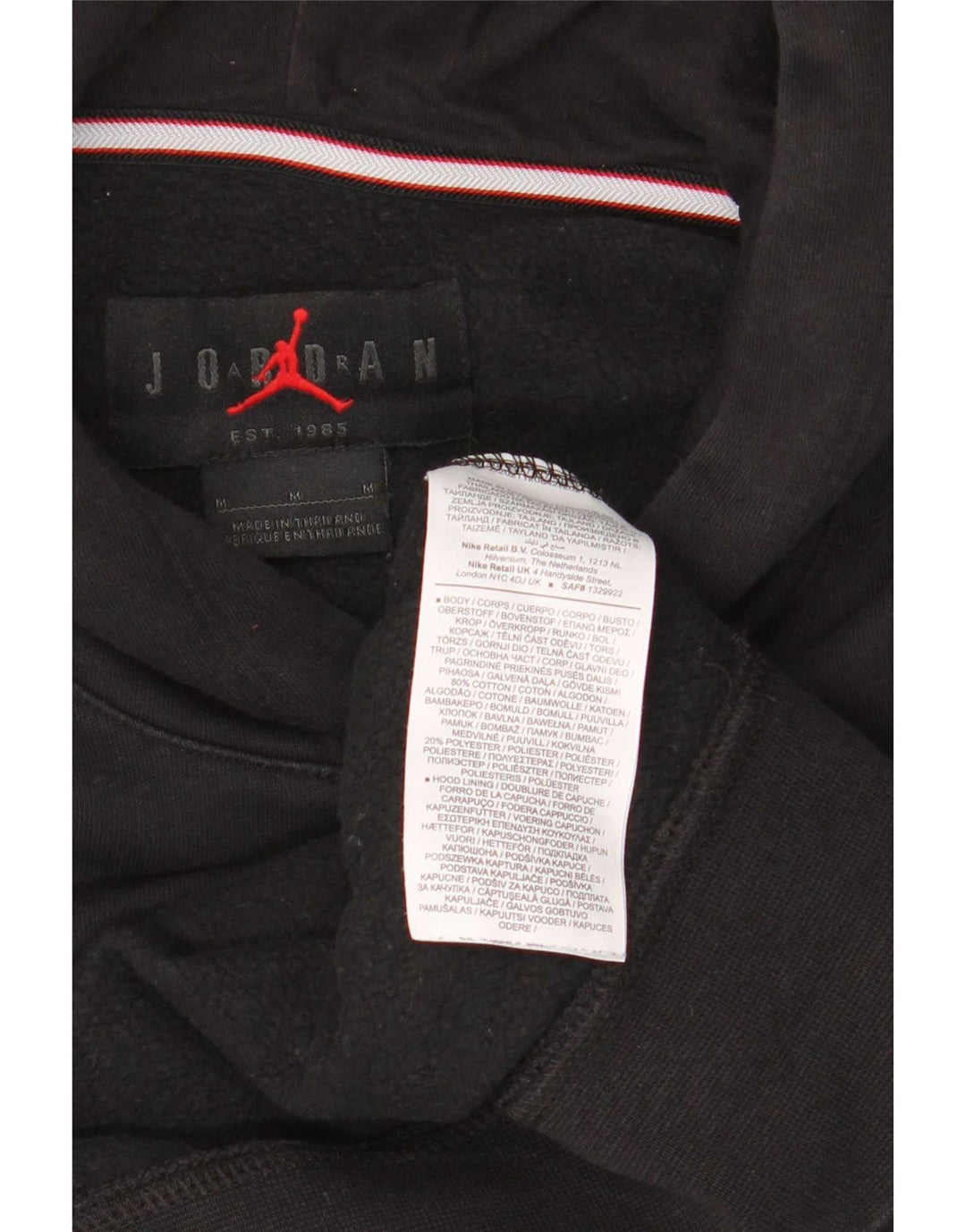 Jordan Mens Graphic Hoodie Jumper Medium Black Cotton