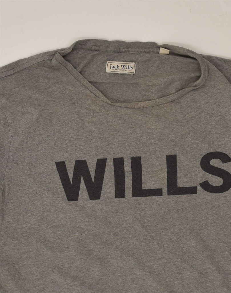 JACK WILLS Mens Graphic T-Shirt Top Medium Grey Cotton | Vintage Jack Wills | Thrift | Second-Hand Jack Wills | Used Clothing | Messina Hembry 