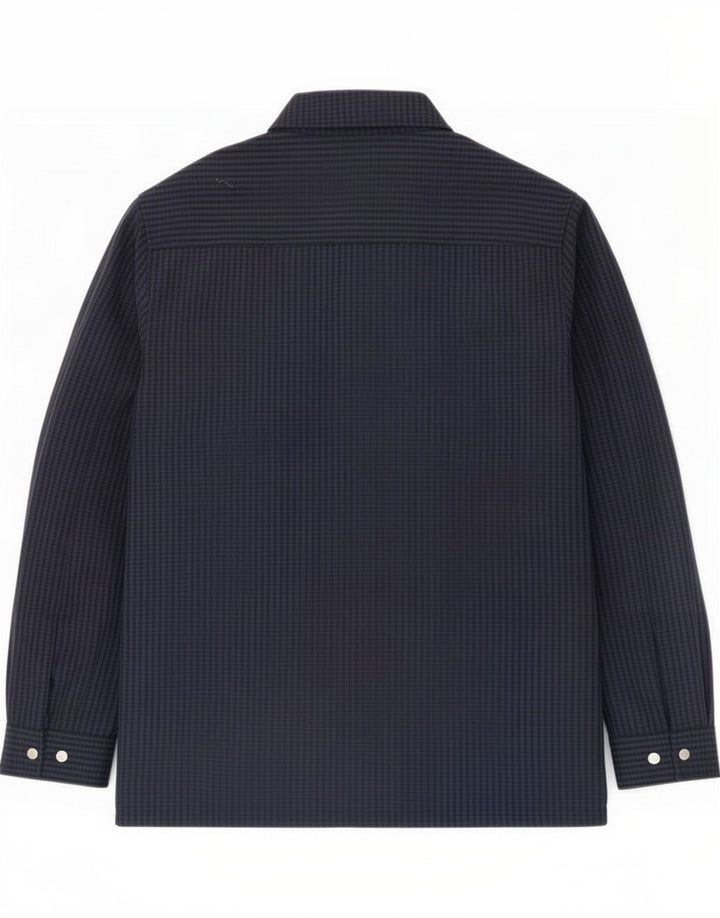 Cos Mens Relaxed Bomber Jacket UK 38 Medium Navy Blue Gingham Wool
